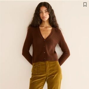 Dôen Brown V-Neck Cardigan Sweater